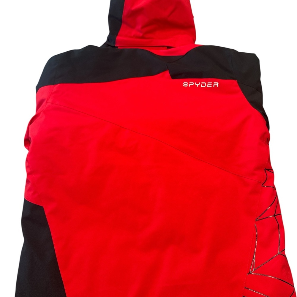Spyder BoysTurner Insulated Ski Jacket red and black color block design Size16 - Picture 2 of 4